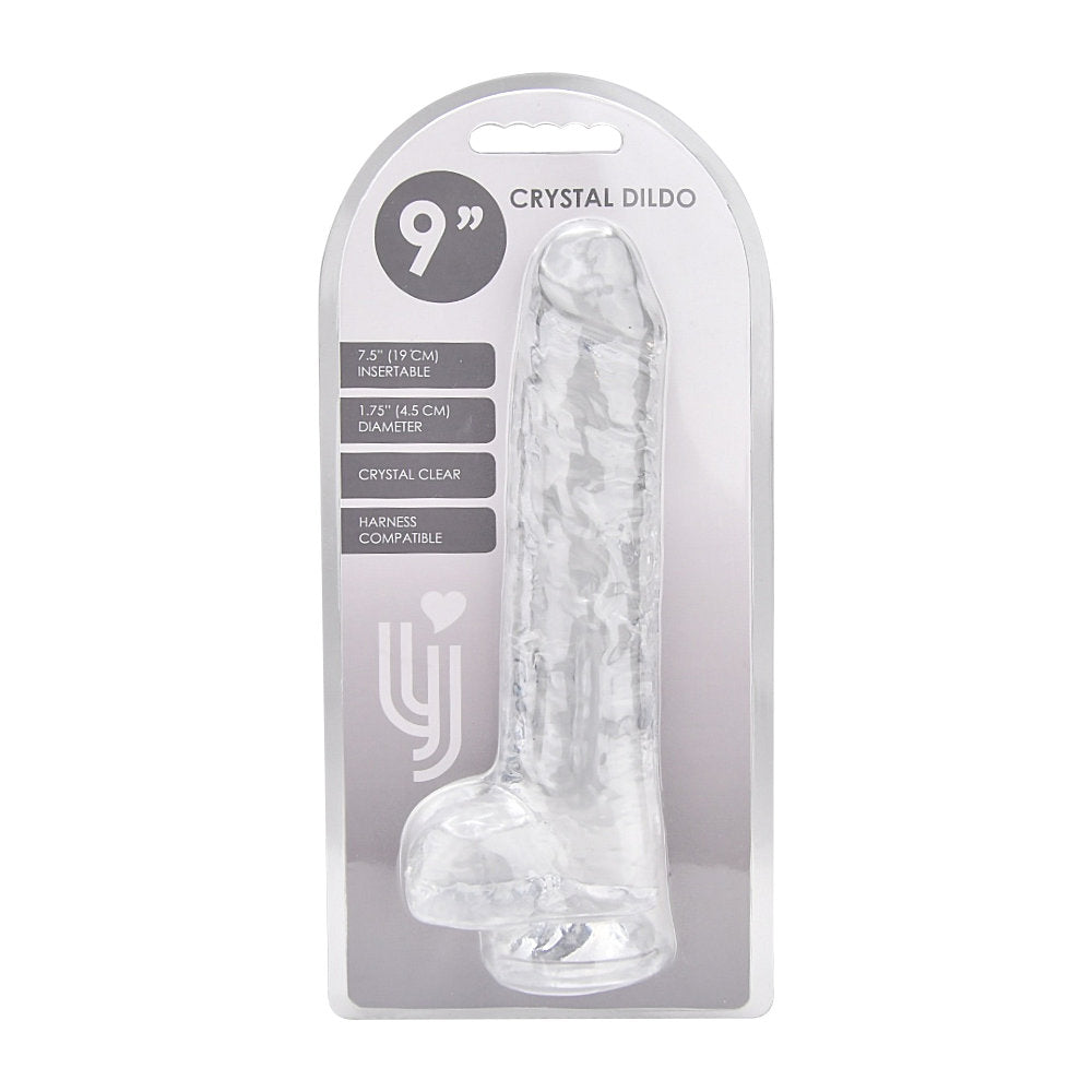 Realistische Dildo met Ballen – Transparant – 24 cm Inbrengbaar – N12188 - 9 Inch