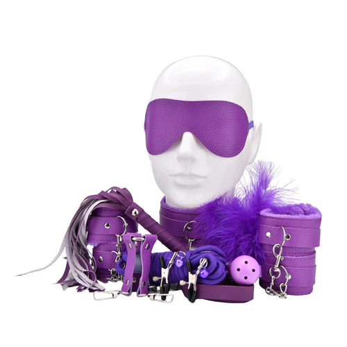 Bound To Play - Bondage Kit Purple - N12279 - 11 Pcs Bondage Set - BDSM Bondage Kit
