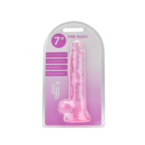 Loving Joy - 7 Inch Insertable Pink Realistic Dildo With Balls and Suction Cup - 19 CM - N12311