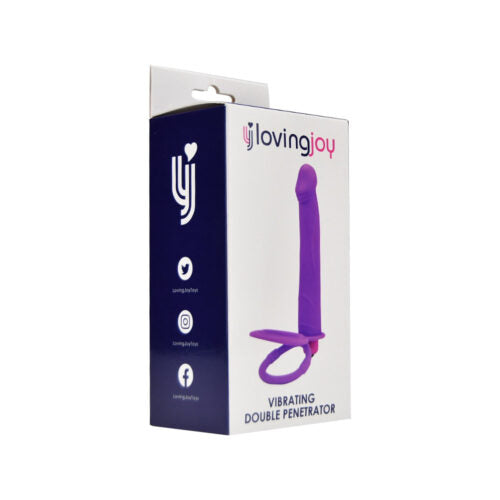 Double Penetration Strap-On Vibrator – Paars – Inbrengbaar 13 cm – N12315
