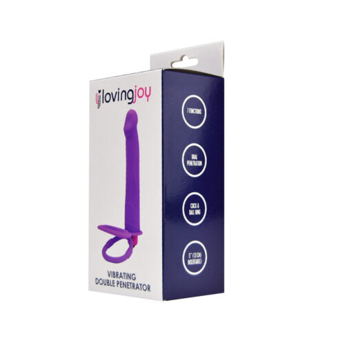 Double Penetration Strap-On Vibrator – Paars – Inbrengbaar 13 cm – N12315
