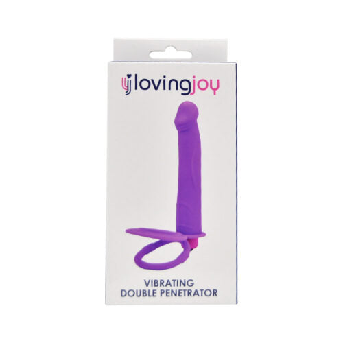 Double Penetration Strap-On Vibrator – Paars – Inbrengbaar 13 cm – N12315