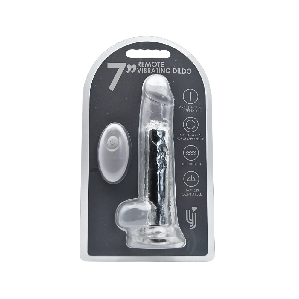 Loving Joy - 7 Inch Remote Vibrating Realistische Transparante Dildo (19 cm)