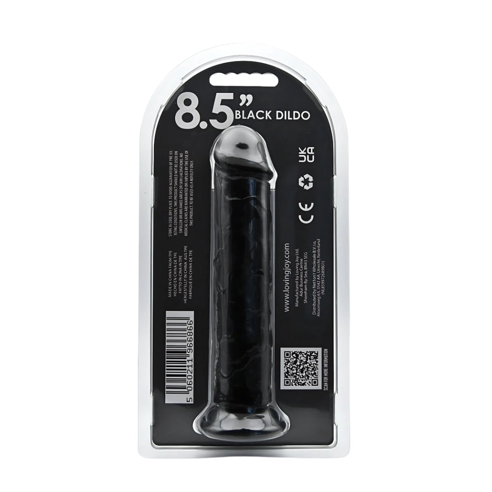 Loving Joy - 7.5 Inch Realistic Dildo Suction Cup Black - 20 Cm Strong Blister
