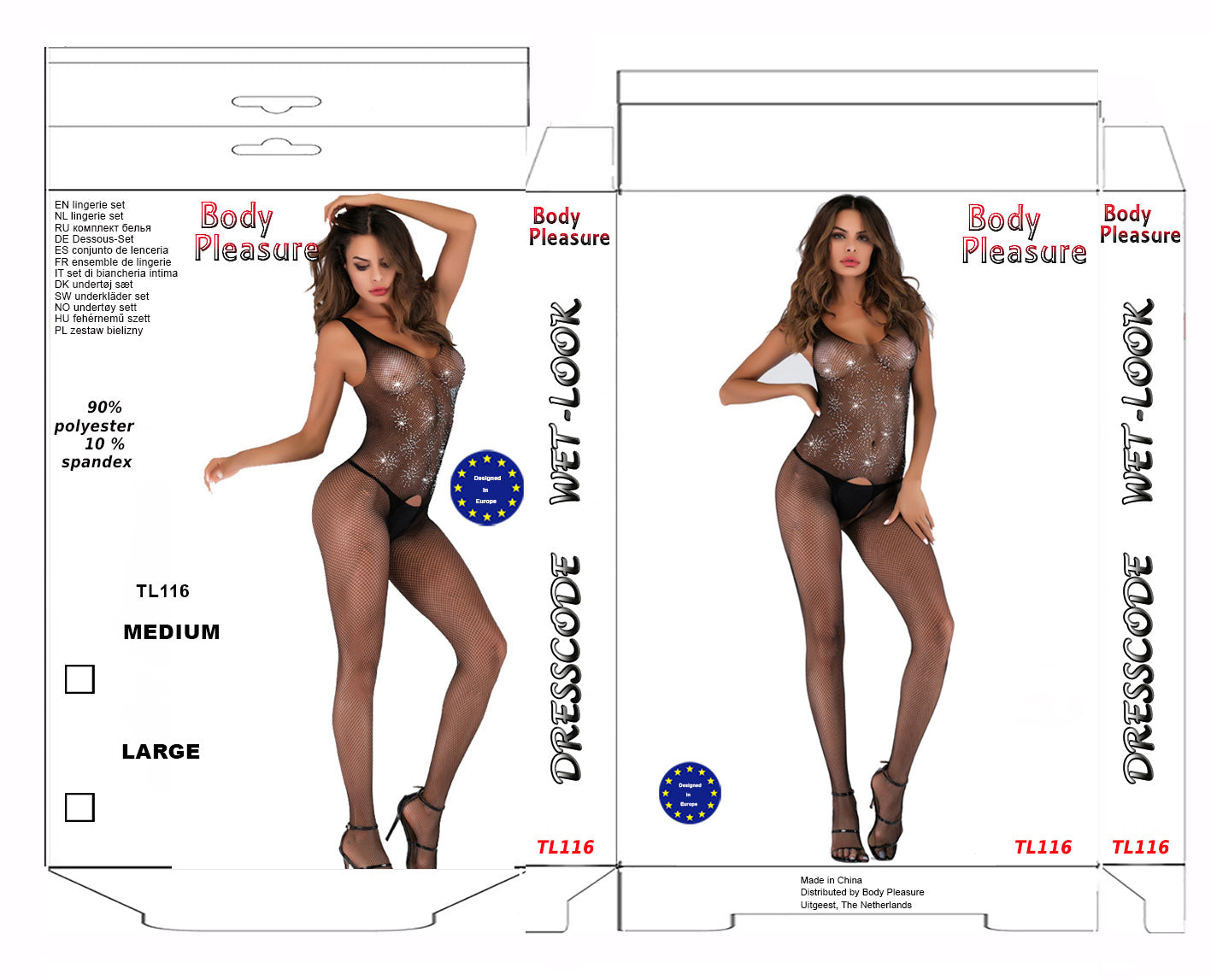Body Pleasure Wet Look Dress – S/M – Zwart