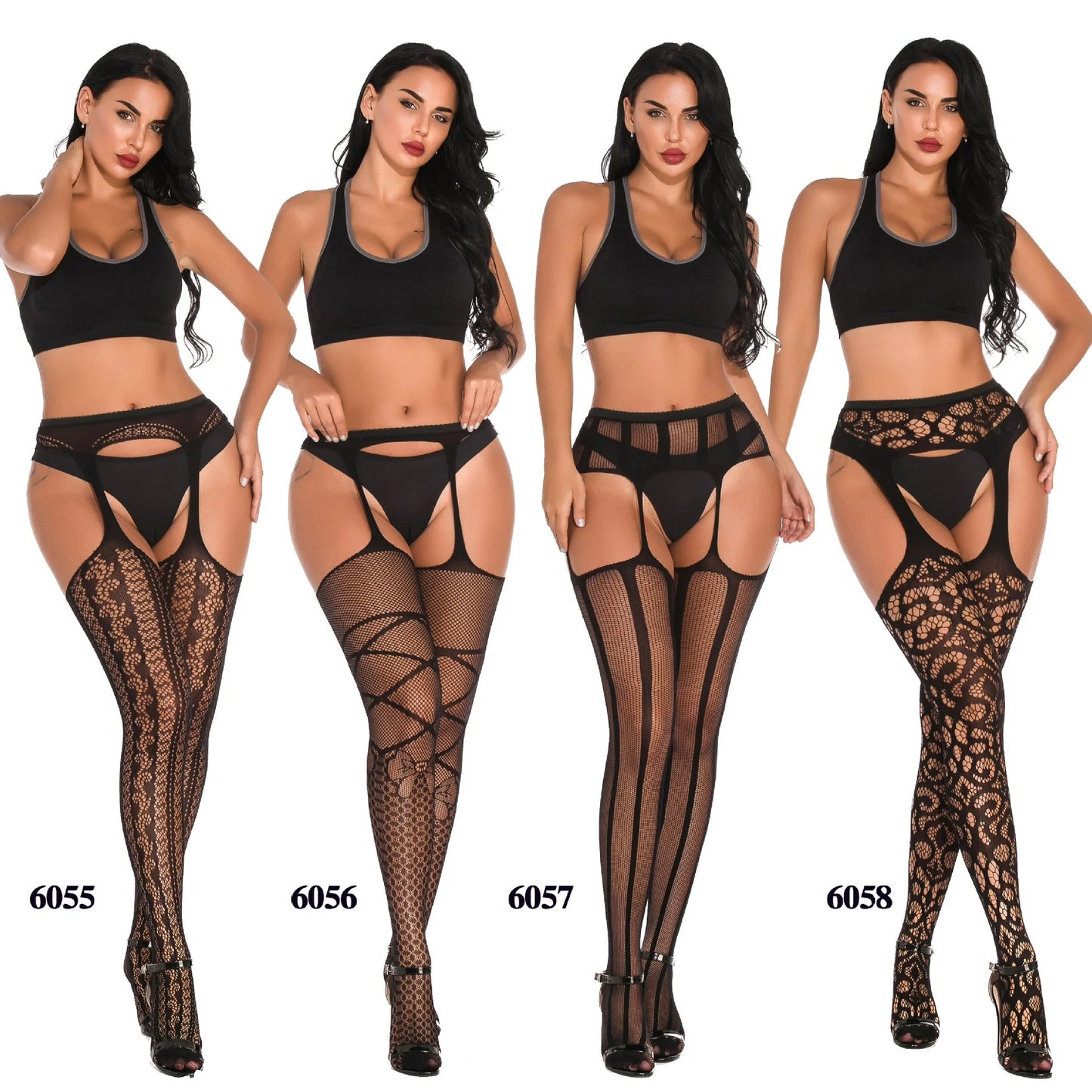 Body Pleasure Sexy Body Stocking Lingerie – M/L – Zwart - Model 6055