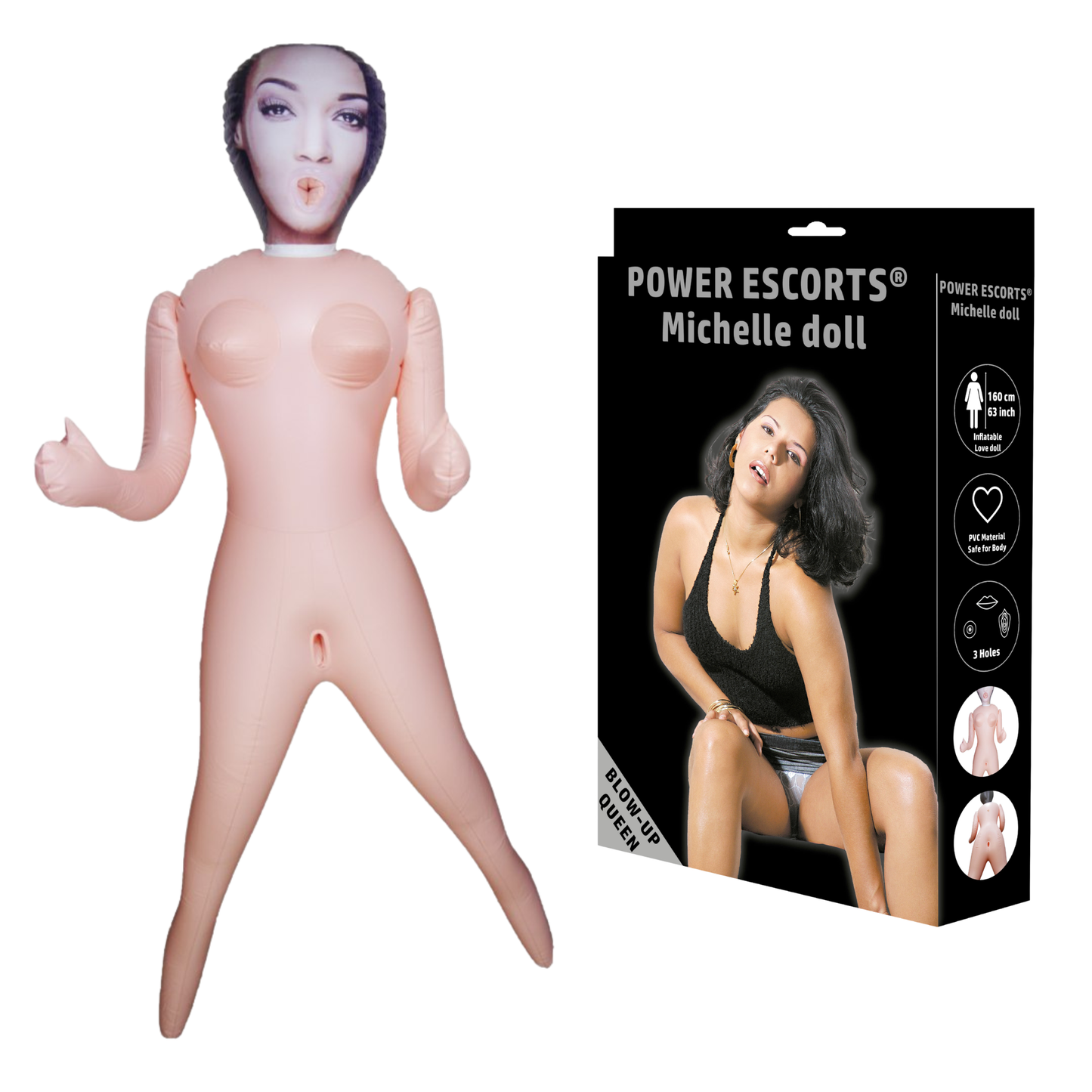 Michelle Opblaasbare Sekspop met 3 Openingen