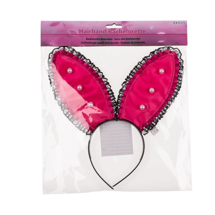Kinky Pleasure - OB015 - Bunny Ears Tiara XXL With Pearls - Pink - 1 Piece