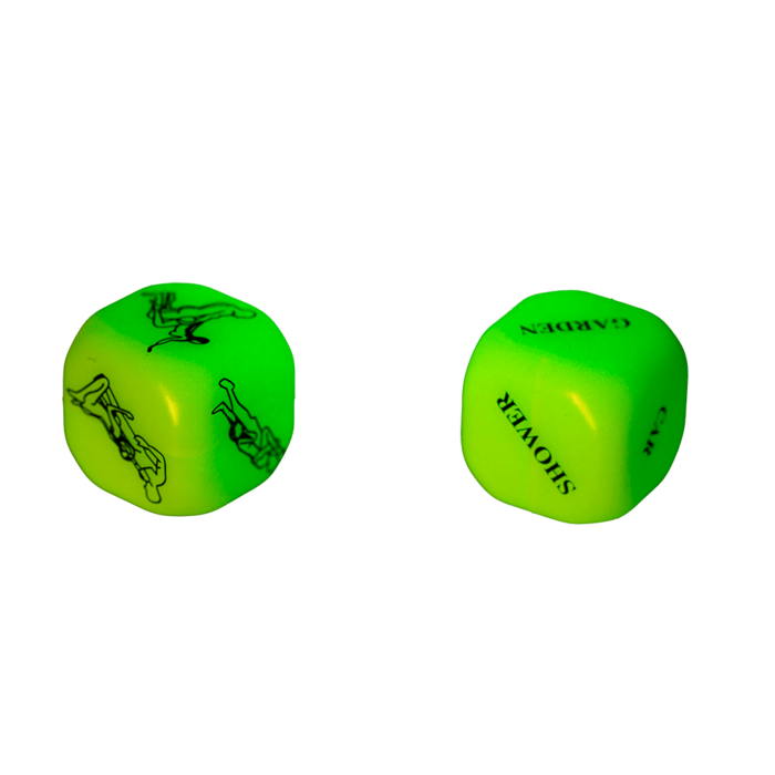 Kinky Pleasure - OB009 - KamaSutra Sex Dice - Sex Stands - NEON - 2pcs On Blister Card
