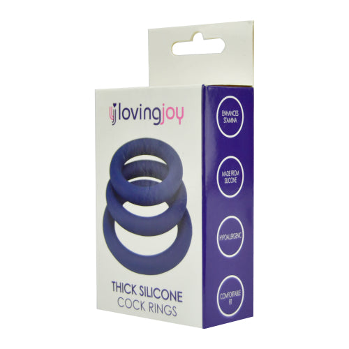 Silicone Extra Thick Cockring 3-Pack – Blauw | Extra Stimulerend & Comfortabel