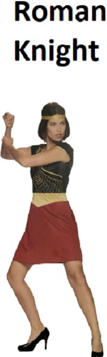 Roman Knight Verkleedjurk – Goud/Zwart/Rood – Rollenspel & Party Dress-up Set – Inclusief Gouden Hoofdband – Maten S / M / L