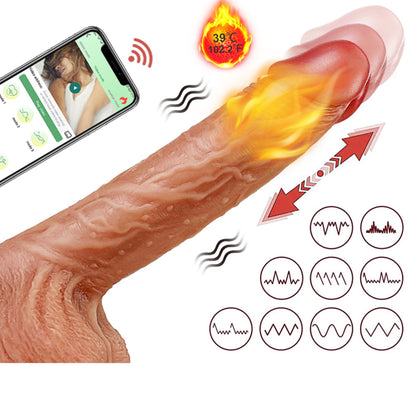 Realistische Vibrator Met Hitte Functie App Bestuurbaar 21.5cm