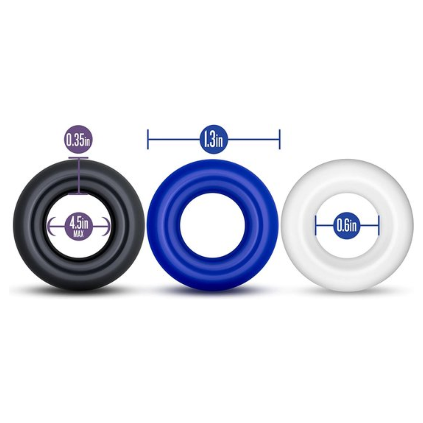 Donut Cockring Set – 3 Elastische Penisringen