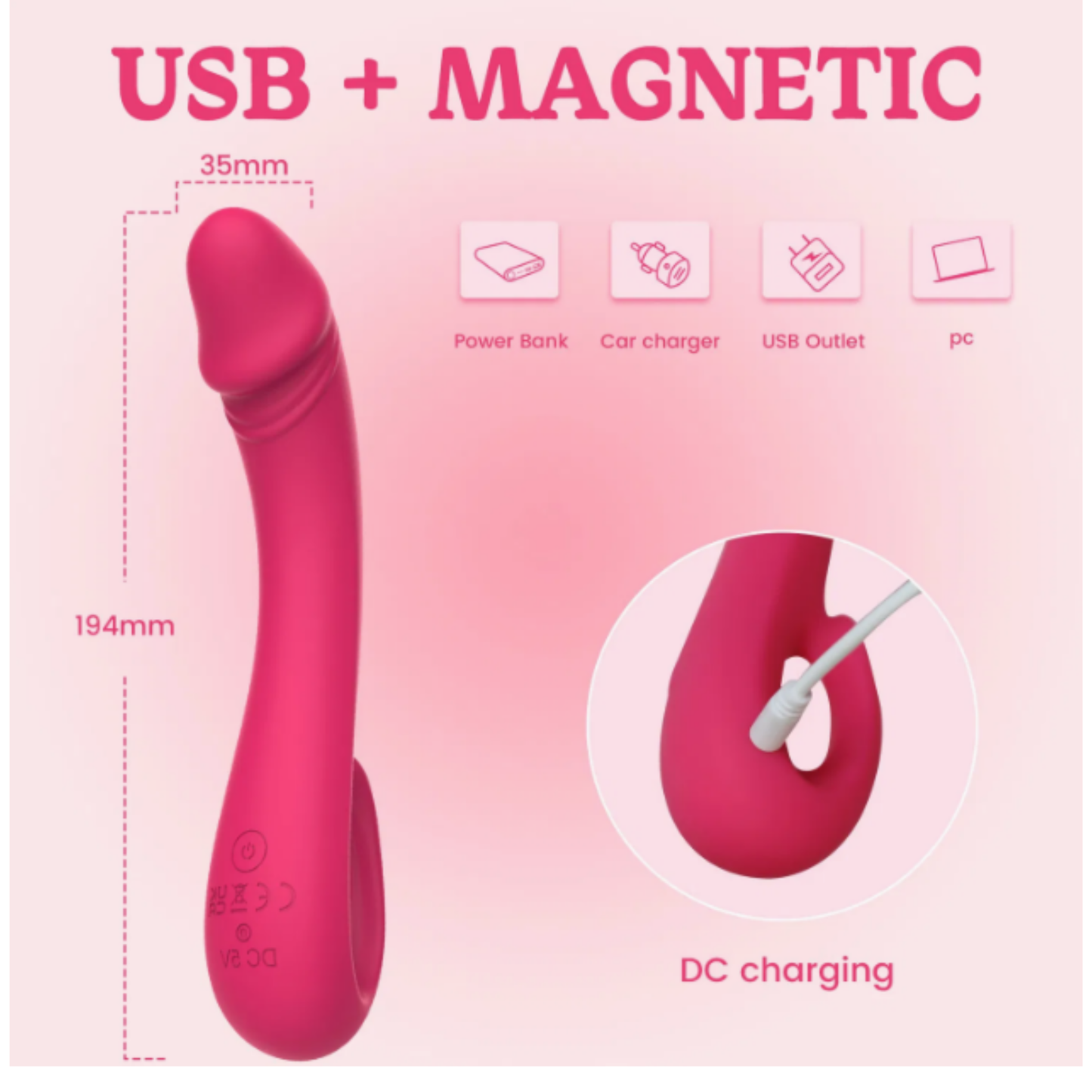 Flexibele G-Spot Vibrator met Handgreep – USB Oplaadbaar