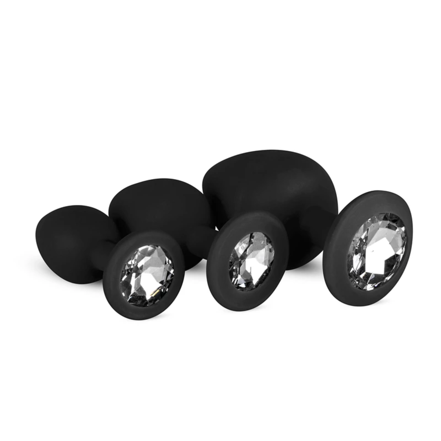 Luxe Siliconen Anal Plug met Kristal (S, M, L & 3-Pack Set)