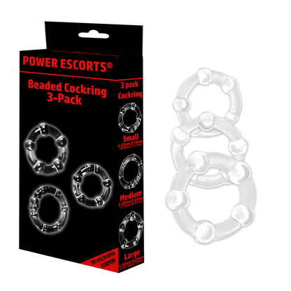 Beaded Cockring Set – 3 Transparante Penisringen
