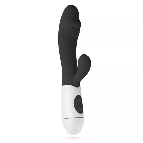 Zwarte Siliconen Rabbit Vibrator met 10 Vibratiestanden