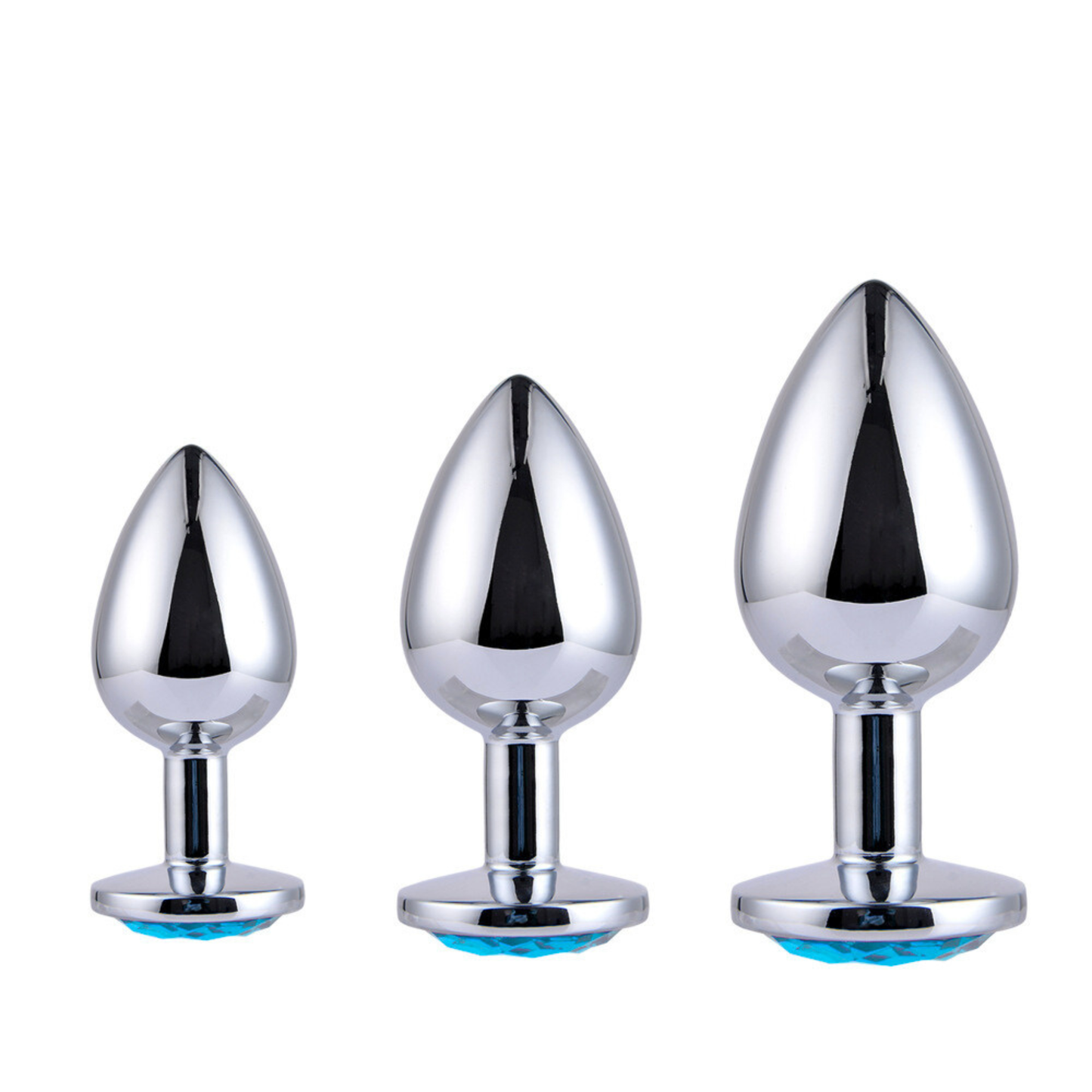 Starters Buttplug Set Met Licht Blauw Kristal