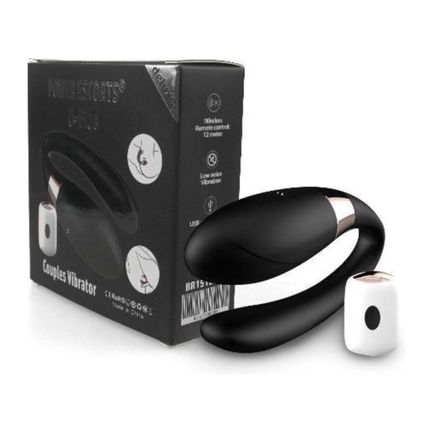 U-Vibe Couples Vibrator met Afstandsbediening – Zwart