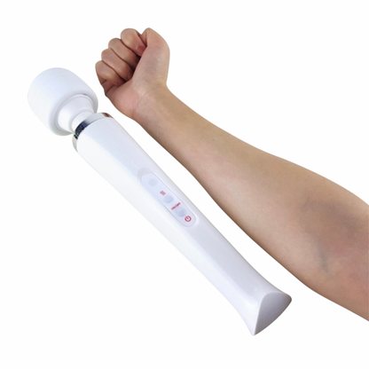 Luxe Wand Massager – Krachtige Vibraties met Bedrade Controle (32,5 cm Wit)
