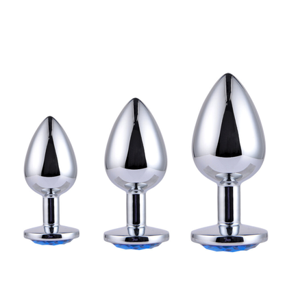 Starters Buttplug Set Met Donker Blauw Kristal