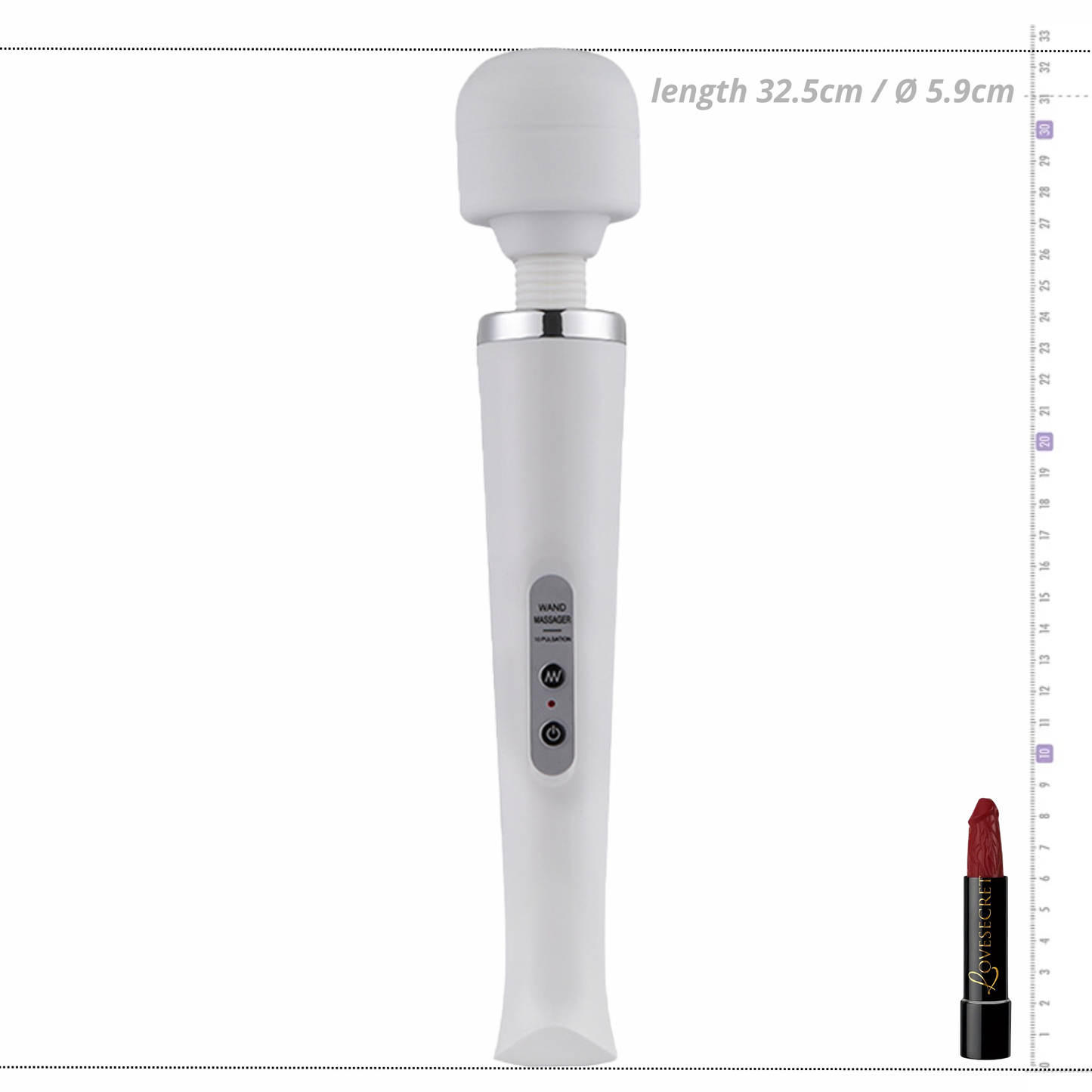 Luxe Wand Massager – Krachtige Vibraties met Bedrade Controle (32,5 cm Wit)
