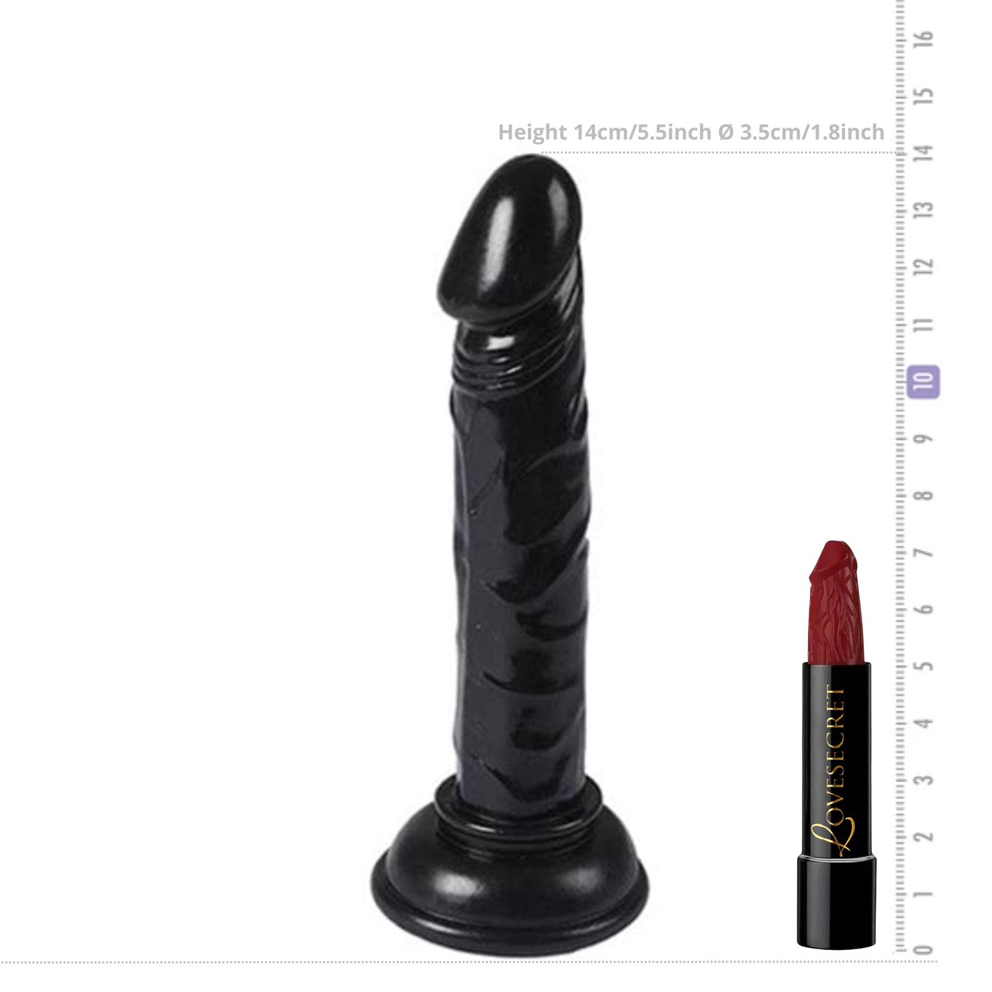 Zwarte Mini Dildo met Zuignap (14 cm)