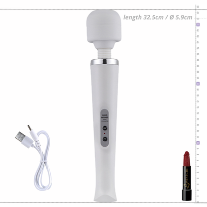 Wand Massager – Oplaadbare Krachtige Multi-Speed Vibrator (32.5cm Wit)
