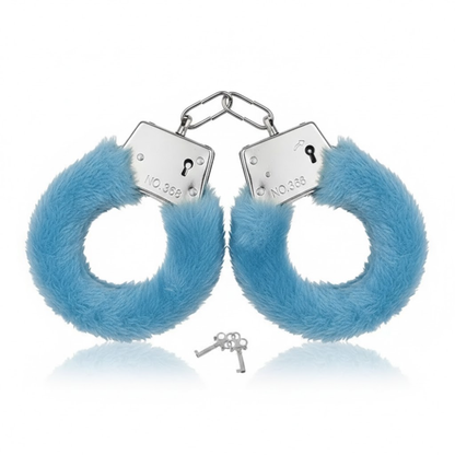 Fluffy Handboeien in Blauw