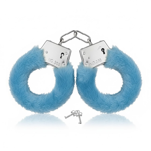 Fluffy Handboeien in Blauw
