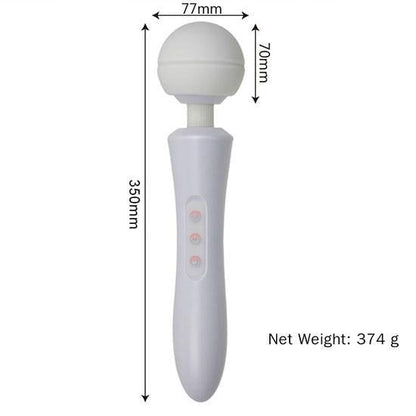 Bossoftoys Ultra Big size Wand massager - 20 Function - Enormous Size - 35 cm - Head size 7,7 cm - White - Rechargeable - 22-00009