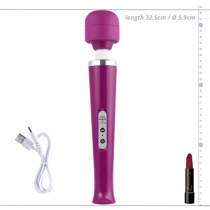 Wand Massager – Oplaadbare Krachtige Multi-Speed Vibrator (32.5cm Paars)