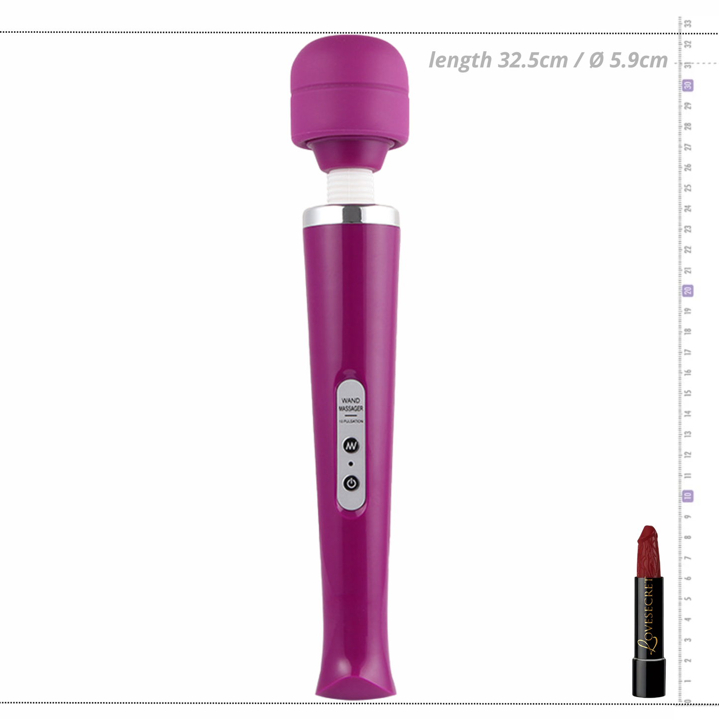 Luxe Wand Massager – Krachtige Vibraties met Bedrade Controle (32,5 cm, Paars)