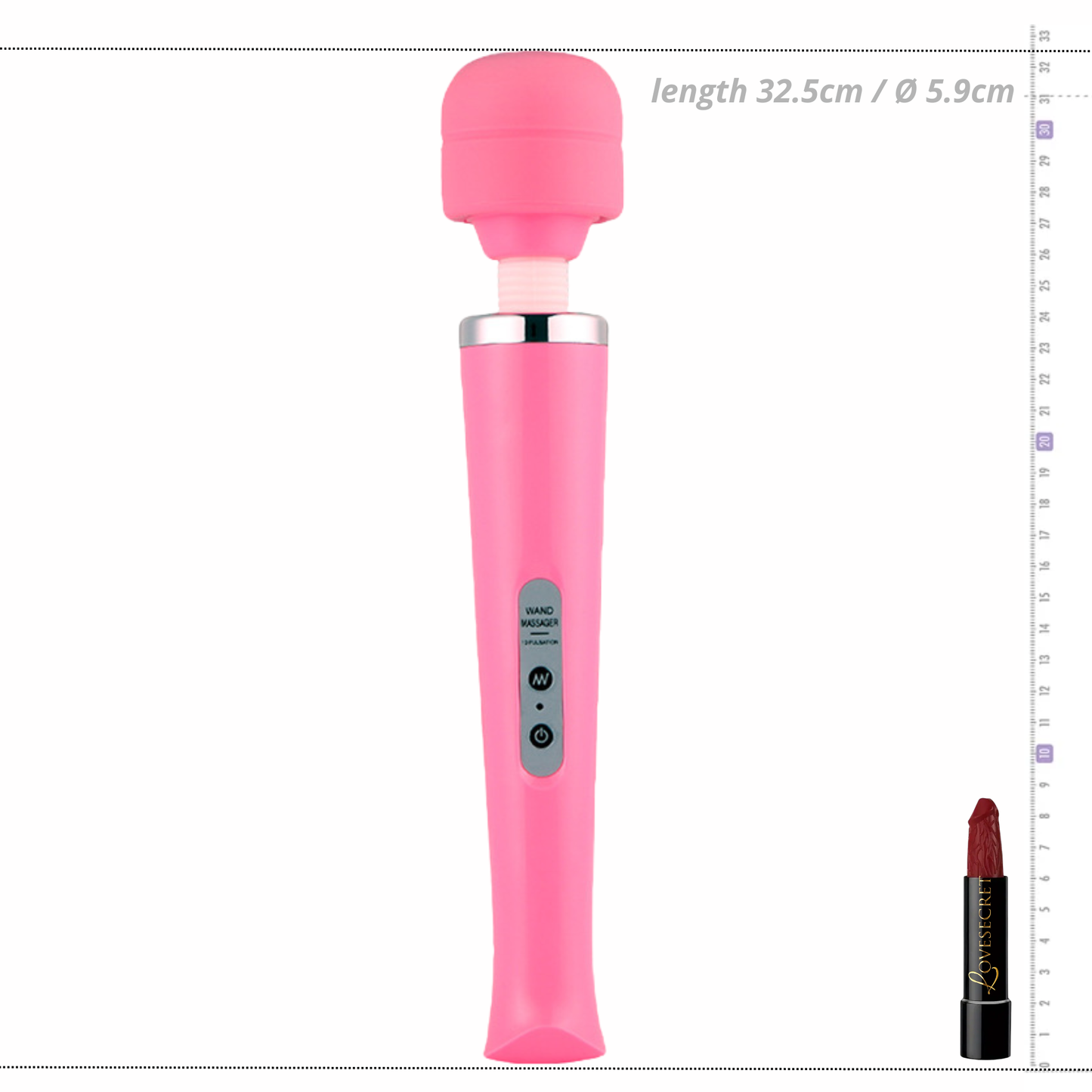 Luxe Wand Massager – Krachtige Vibraties met Bedrade Controle (32,5 cm, Roze)