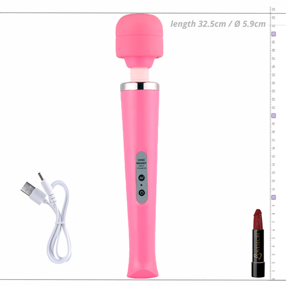 Wand Massager – Oplaadbare Krachtige Multi-Speed Vibrator (32.5cm Roze)