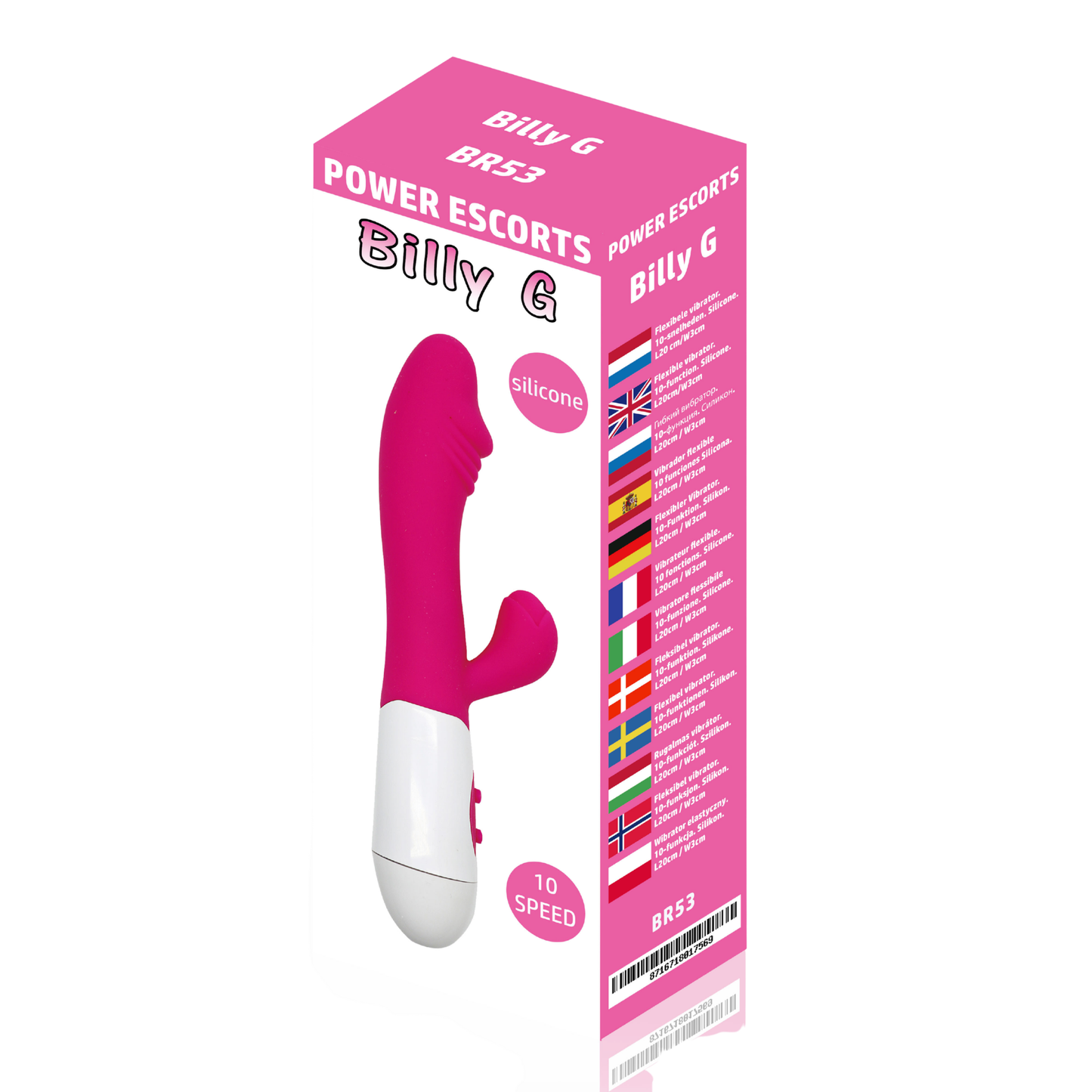 Roze Siliconen Rabbit Vibrator met 10 Vibratiestanden
