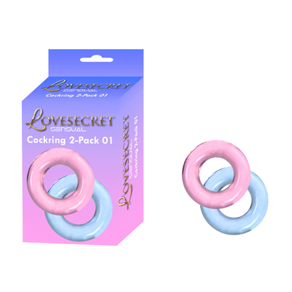 Cockring 2 Pack Blauw & Roze 3.5cm