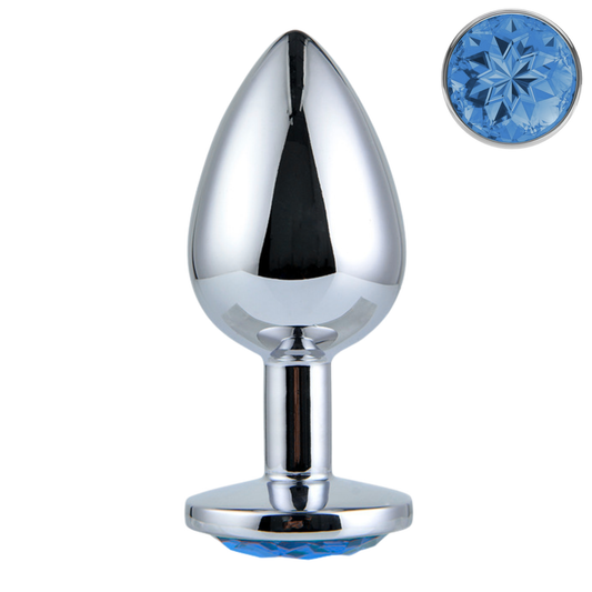 Grote Buttplug met Donker Blauw Kristal (9.5 cm Ø 4.2cm)
