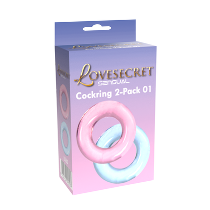 Cockring 2 Pack Blauw & Roze 3.5cm