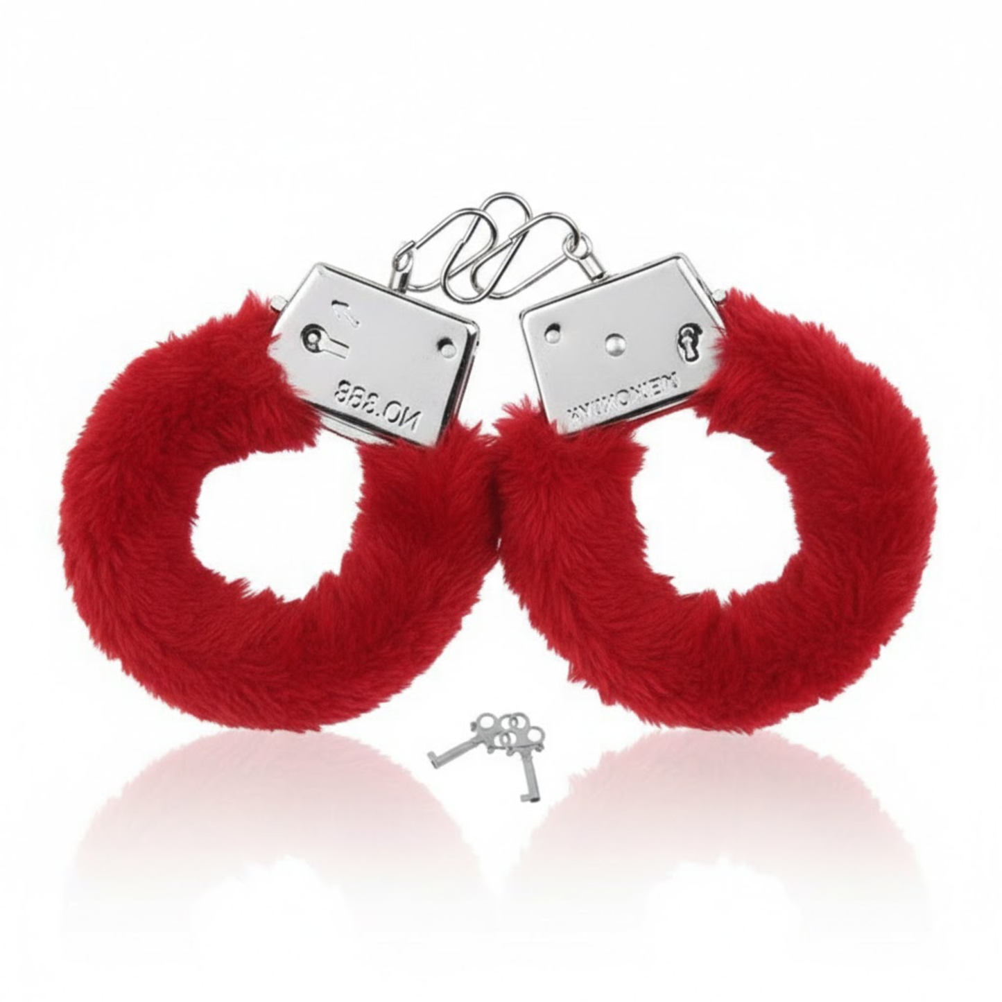 Fluffy Handboeien in Rood
