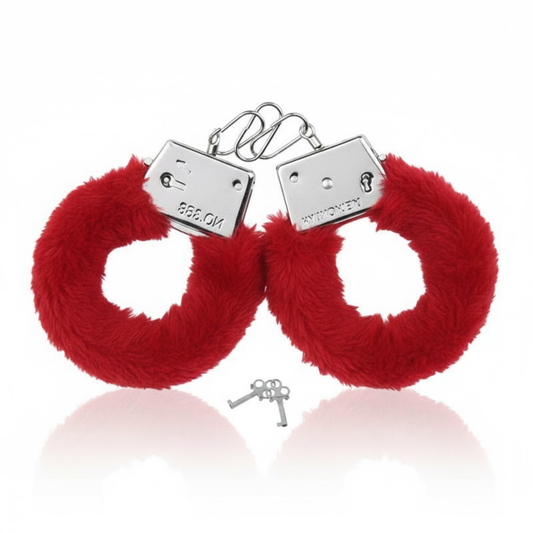 Fluffy Handboeien in Rood