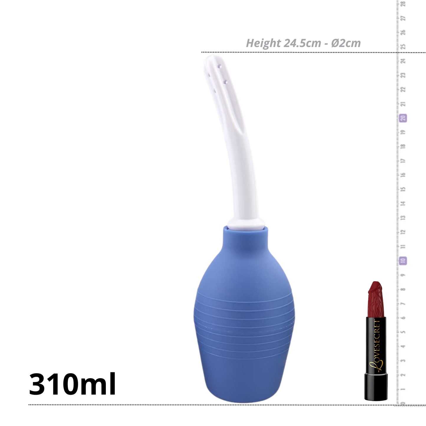 Luxe Anal Douche met Gebogen Tuit Blauw 310ml