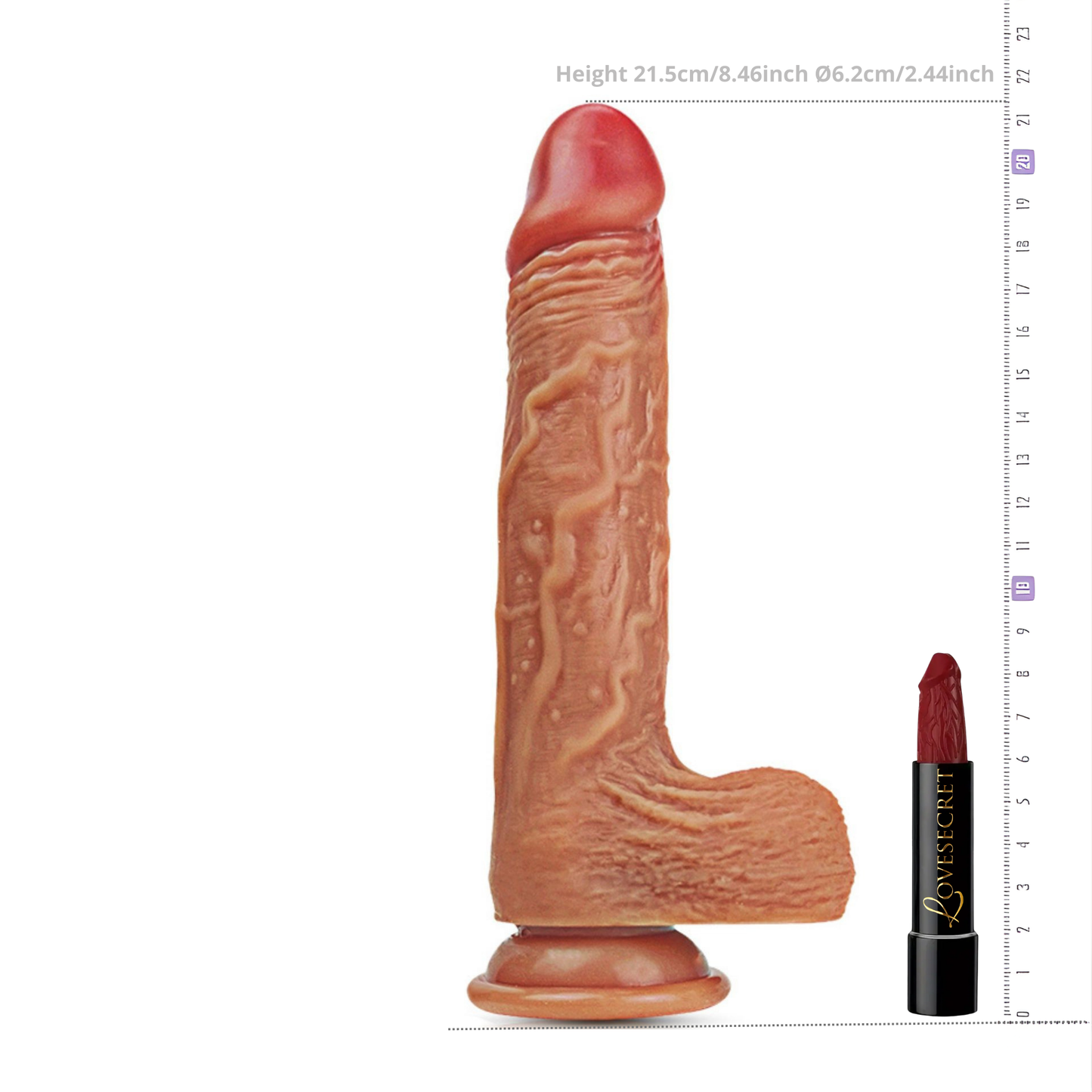 Realistische Vibrator Met Hitte Functie App Bestuurbaar 21.5cm