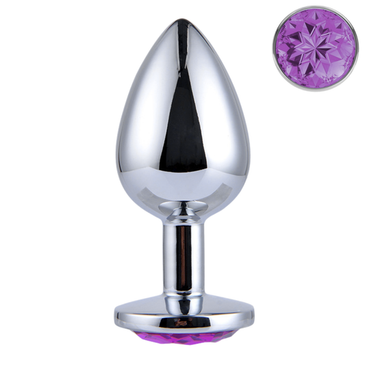 Grote Buttplug met Paars Kristal (9.5 cm Ø 4.2cm)