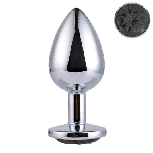 Grote Buttplug met Zwart Kristal (9.5 cm Ø 4.2cm)