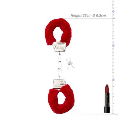Fluffy Handboeien in Rood