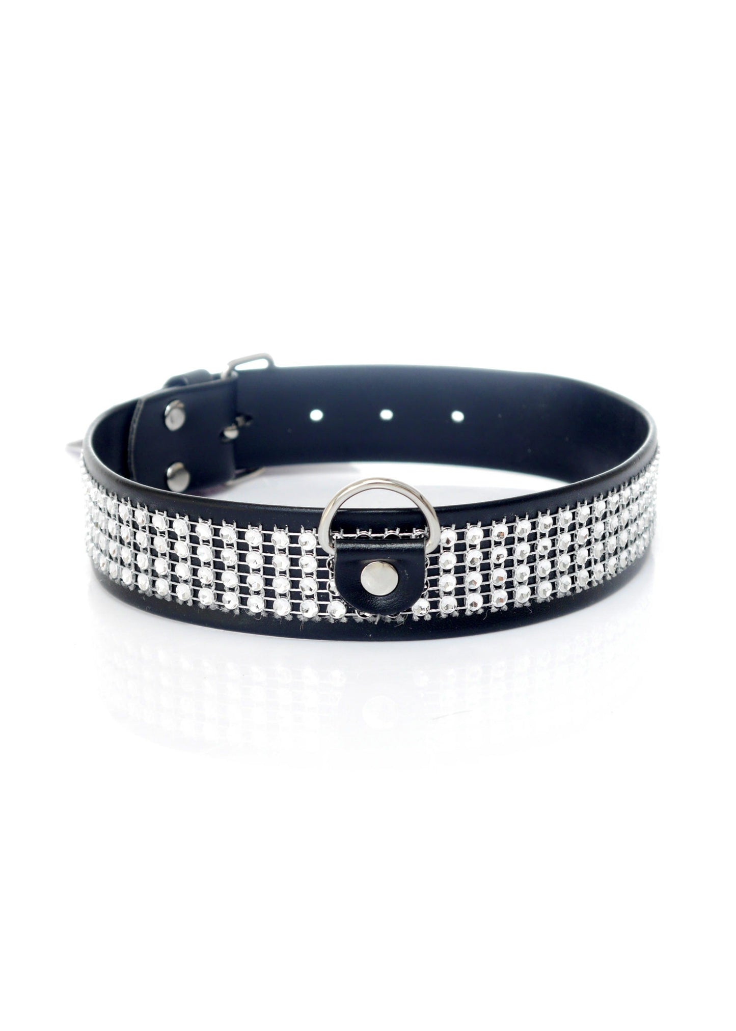 Bossoftoys - 33-00101 - Collar - Studs - Big - Silver - Diamonds