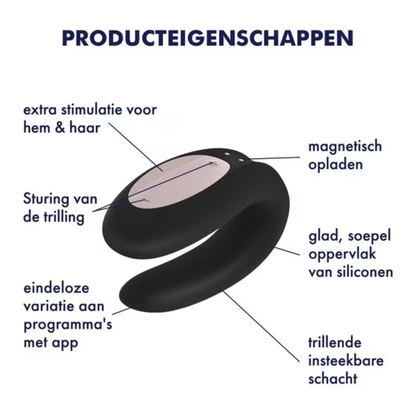 Satisfyer Double Joy – App-gestuurde Partner Vibrator