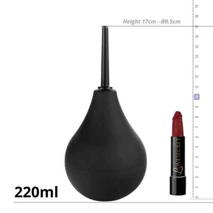 Anale Douche 220ml – Zachte Reinigingsballon met Slank Tuitje Zwart