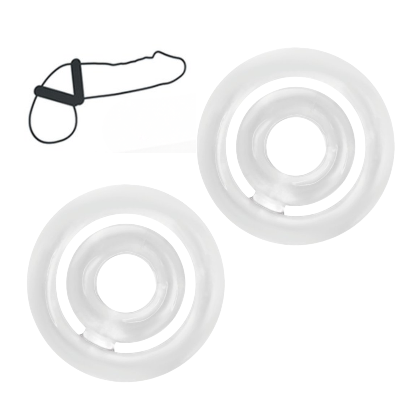 Transparante Cockring Set (2 Stuks)